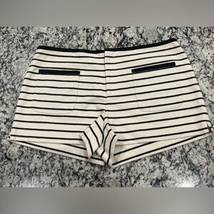 RACHEL Rachel Roy Black and Cream Striped Women Shorts